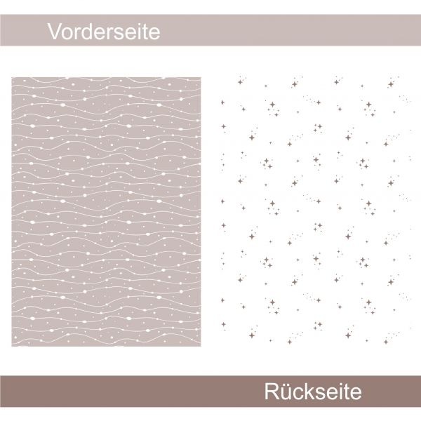 Gewellte Sterne taupe - Designpapier
